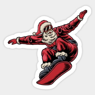 Cool Snowboarding Santa Claus Sticker